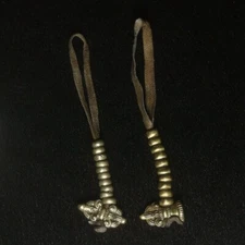 4 Inch Old Chinese Tibet Silver Carving Counter Pendant Prayer Beads Trinket