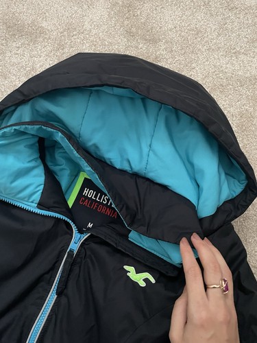 Hollister Navy Blue Thick Windbreaker Jacket M - Picture 6 of 15