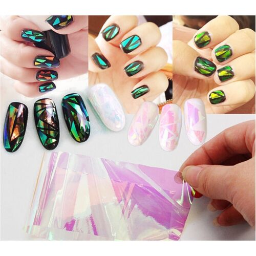Nail Wraps Foil Broken Glass 5pieces Set Shattered Mirror Aurora Effect Mermaid - Picture 3 of 12