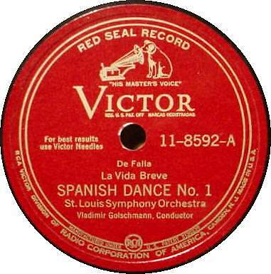 ST. LOUIS S.O. 12" 78 RPM - DeFalla / Shostakovich - Picture 1 of 1