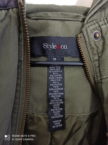 Style & Co Size MEDIUM Womens Hooded Weight Cargo Jacket - Picture 4 of 6