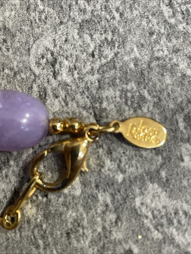 Joan River's Purple Lucite Oval Beaded Necklace Gold Spacers Jewelry GAR4-5 - Picture 7 of 8