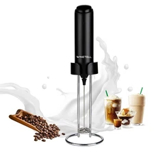 Rechargeable Milk Frother Handheld, Coffee Frother with USB Charging Stand, P...