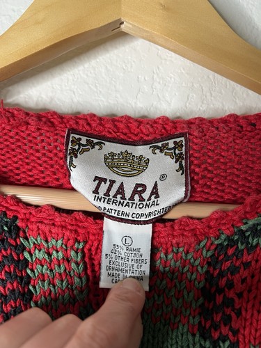 Vintage Tiara International Weihnachten Teddybär Strick Pullover Größe L - Bild 3 von 5