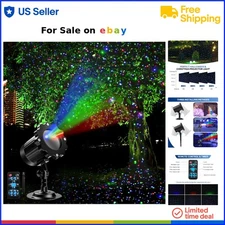 Outdoor RGB Laser Projector Lights Moving 3Color Starry Sky Firefly Effects D...