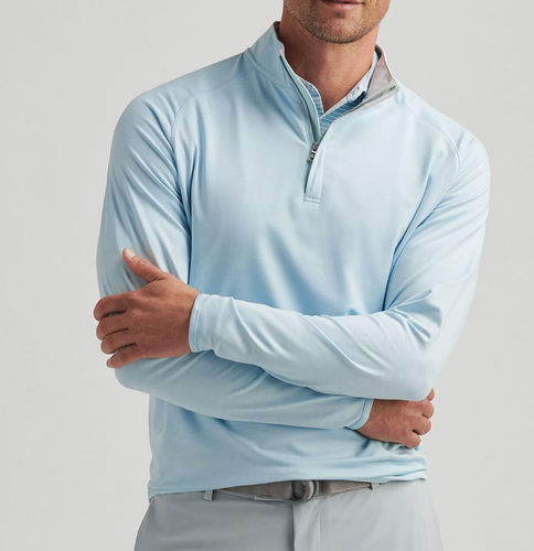 NWT Men Peter Millar CC Stealth Performance Quarter-Zip Blue Spruce #MS25XK60 - Picture 5 of 7