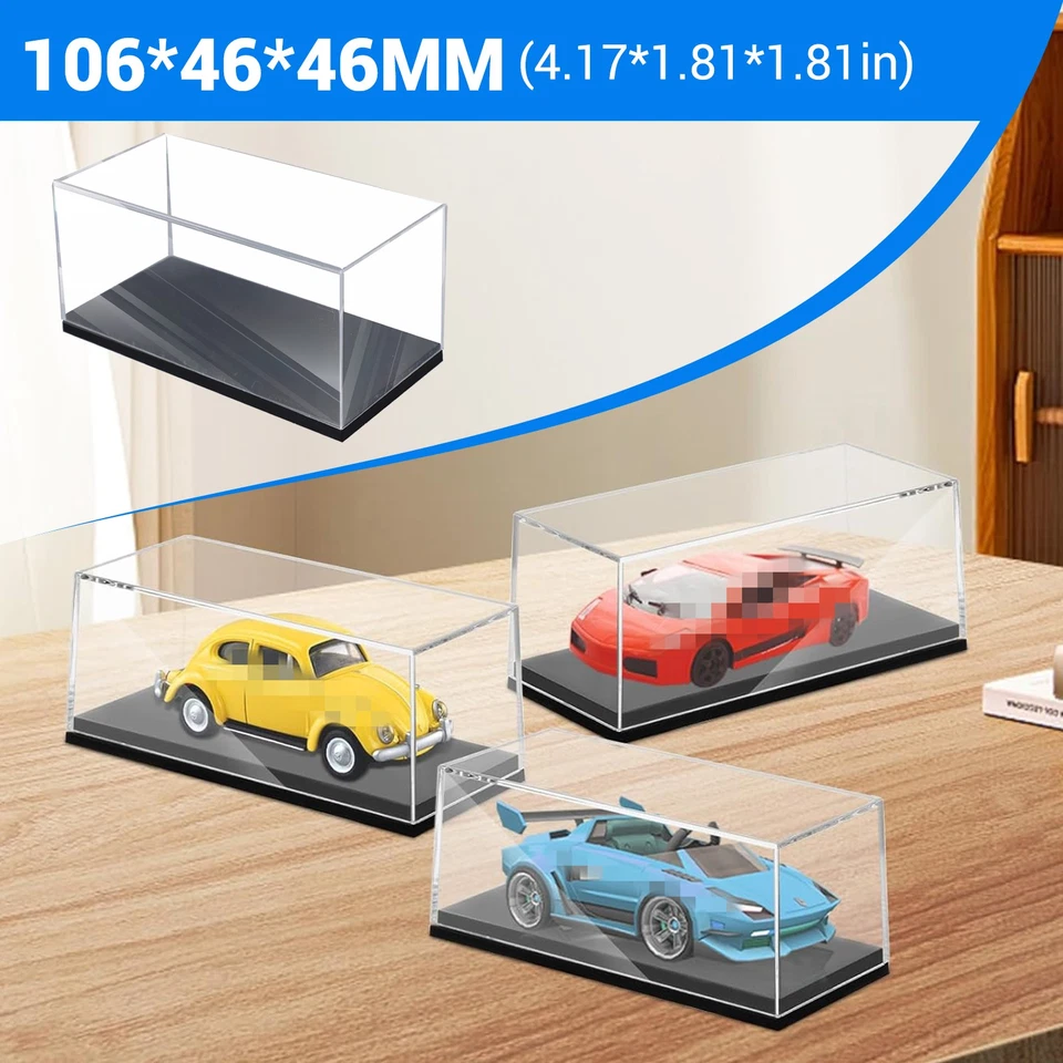 Clear Acrylic Display Case for 1/64 Models Cars Modern Protector Desktop - image 3 of 4