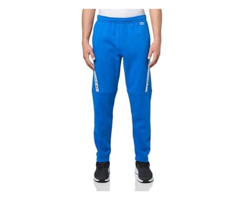 New Lacoste Men's Croc Cotton Sweatpants Size 4 Medium Blue Jogger Stripe Bands - Picture 6 of 9