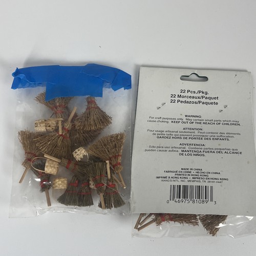 Mini Brooms And  Baskets For Dollhouse Crafts 1 Pkg New. Other Package Used - Picture 8 of 8