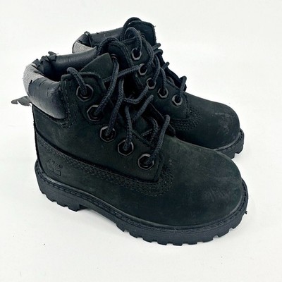 Timberland 6in Premium WP Black Baby Size 5 Nubuck Waterproof Boots 12807