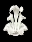 Fenton Milk Glass 12" Floral Centre Piece Vase