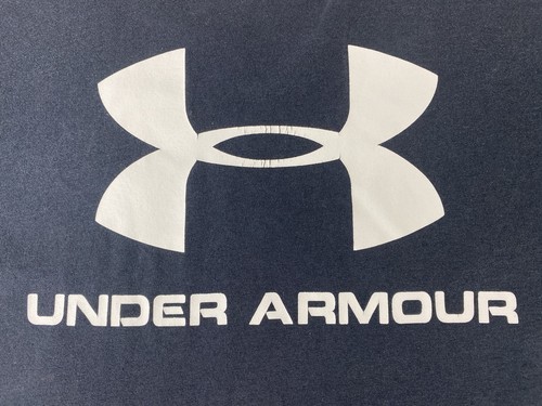 Under Armour T Shirt Mens Large Black Heat Gear Graphic Print Logo Spell Out - Picture 2 of 15
