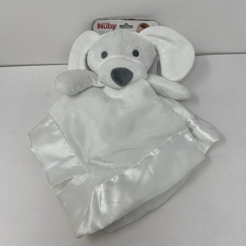 Manta de seguridad Nuby blanca para perro Lovey peluche juguete cómodo chupete animal de peluche - Imagen 7 de 10