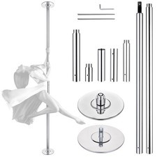 10 FT Spinning Static Dancing Pole Kit with Extensions Fitness Dance Exercise
