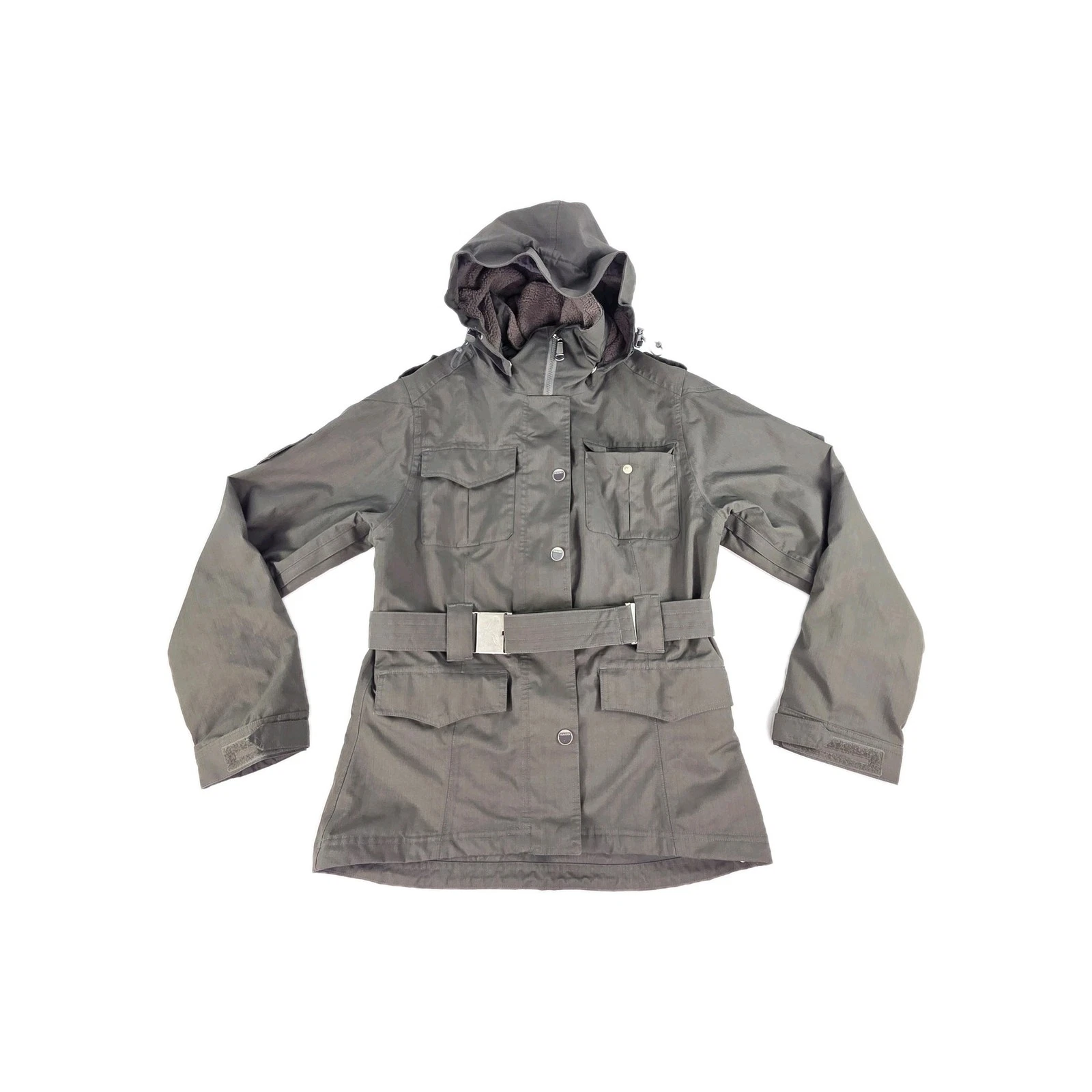 Holden Gray rain ski jacket Size M Womens hoody belt Snowboard Coat