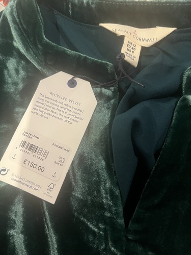 Seasalt Women's Dress - Tree Fern Dress velvet green Dark Fern size 12 BNWT - Picture 7 of 8
