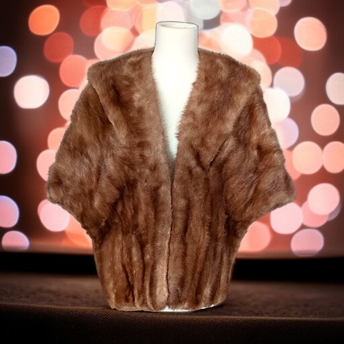 Nerz Stola Schal Halstuch Shrug Honig Rot Braun Vintage MCM Louis Laurie Philly MÄNGEL - Bild 19 von 24