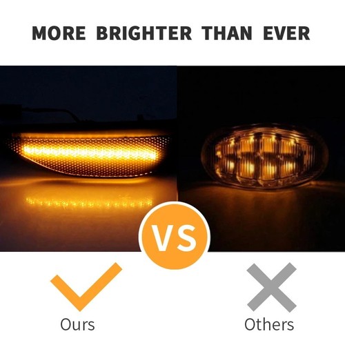 2x Smoked Lens Amber LED Signal Side Marker Lights For Porsche 911 Carrera 991 - Foto 4 di 24