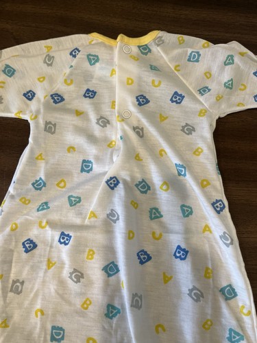 New Baby Tykes vintage Layette ABCD sleep gown sack yellow blue green - Picture 3 of 4