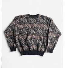 VINTAGE 90  s Tricots St Raphael black and brown merino wool sweater men  s L