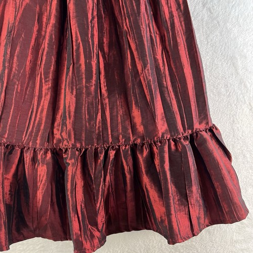 Hanna Andersson 120 Girl 6 7 Dress Burgundy Taffeta Crinkle Fancy Church Holiday - Picture 4 of 14