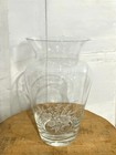 Vintage Avon Floral Bouquet 7" Lead Crystal Vase Clear With White Floral Design