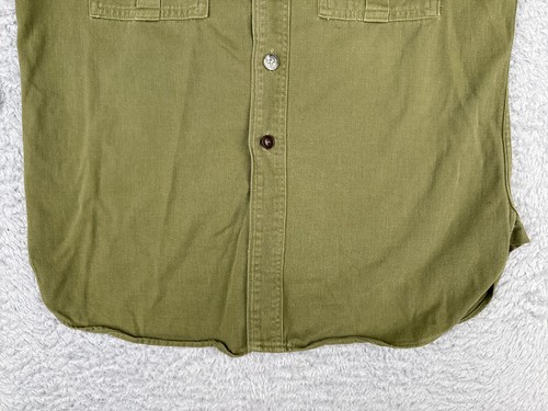 VINTAGE Boy Scouts of America Shirt Youth Large Green 1940s 40s Twill Utah - Picture 6 of 15