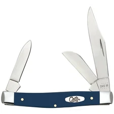 CASE XX KNIVES MEDIUM STOCKMAN - NAVY BLUE SYNTHETIC 4344 SS (23614) POCKET KNIF