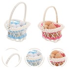 4 Sets Mini Easter Basket: Bamboo Basket with Plastic Eggs for Kids - Kitchen