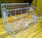 Silver-Wire Metal Desk Organizer/Letters/Napkins w/Daisy Design-Shabby Chic 1028