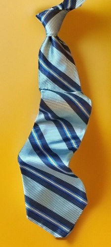 Vtg 1940s Mens 4” Wide Swing Tie Rockabilly Blue Stripes Rayon Roos Atkins EVC - Picture 5 of 8