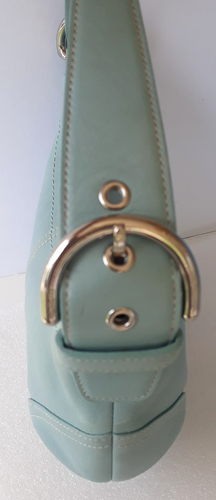 Vintage ~ COACH Soho Hobo Shoulder Bag 9541 Light Blue Leather Purse ~ Small - Picture 22 of 23