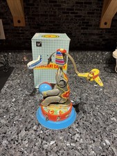 Tin Circus Toy Elephant Carry Plane With Box Wind Up Works
