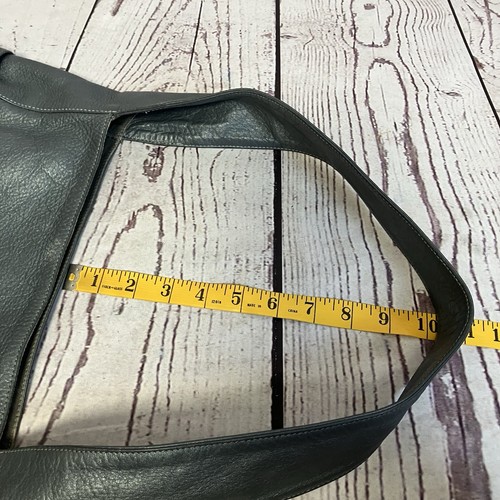Eileen Fisher Hobo Gray Leather Shoulder Tote Handbag Inside Pockets - Picture 14 of 14