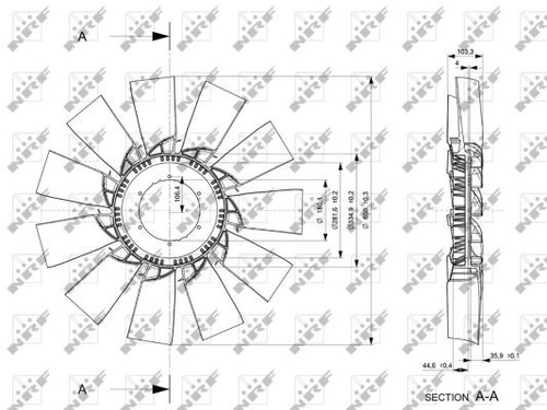 FAN WHEEL ENGINE COOLING 49866 FOR RENAULT TRUCKS MIDLUM DXi 5 4.8L 4cyl MIDLUM - Picture 3 of 7