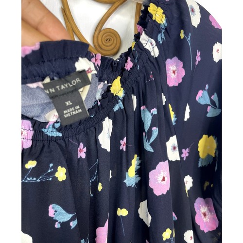 Ann Taylor Floral Tie Waist Top XL - Bild 4 von 8