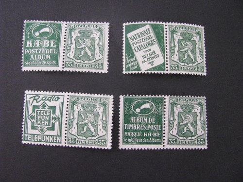 Belgien Briefmarken mit Werbeetiketten Lot 4...Kostenloser internationaler Versand! - Bild 1 von 4