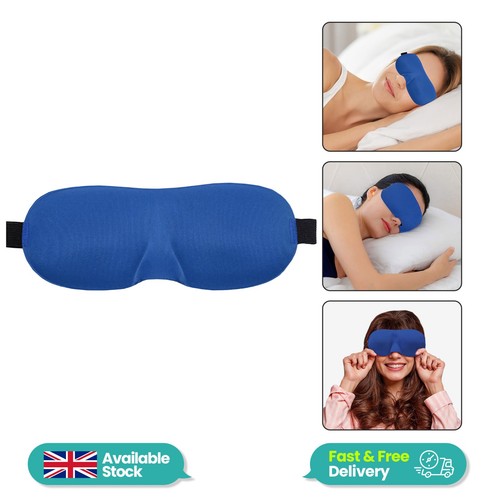 3D Sleep Eye Mask Contoured Memory Foam Blindfold Adjustable Strap Travel Aid - Picture 24 of 44