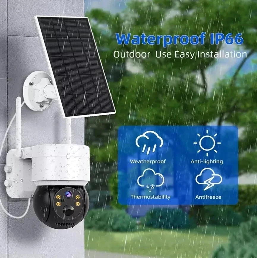 TELECAMERA Wi-Fi Senza Fili Esterno VIDEOCAMERA Sorveglianza con Pannello Solare - Immagine 3 di 4