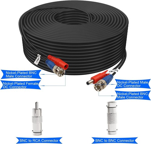 High-Quality 200ft BNC Cable Bundle - 4 Pack with Adapters & Tangle-Free Design - Picture 5 of 9