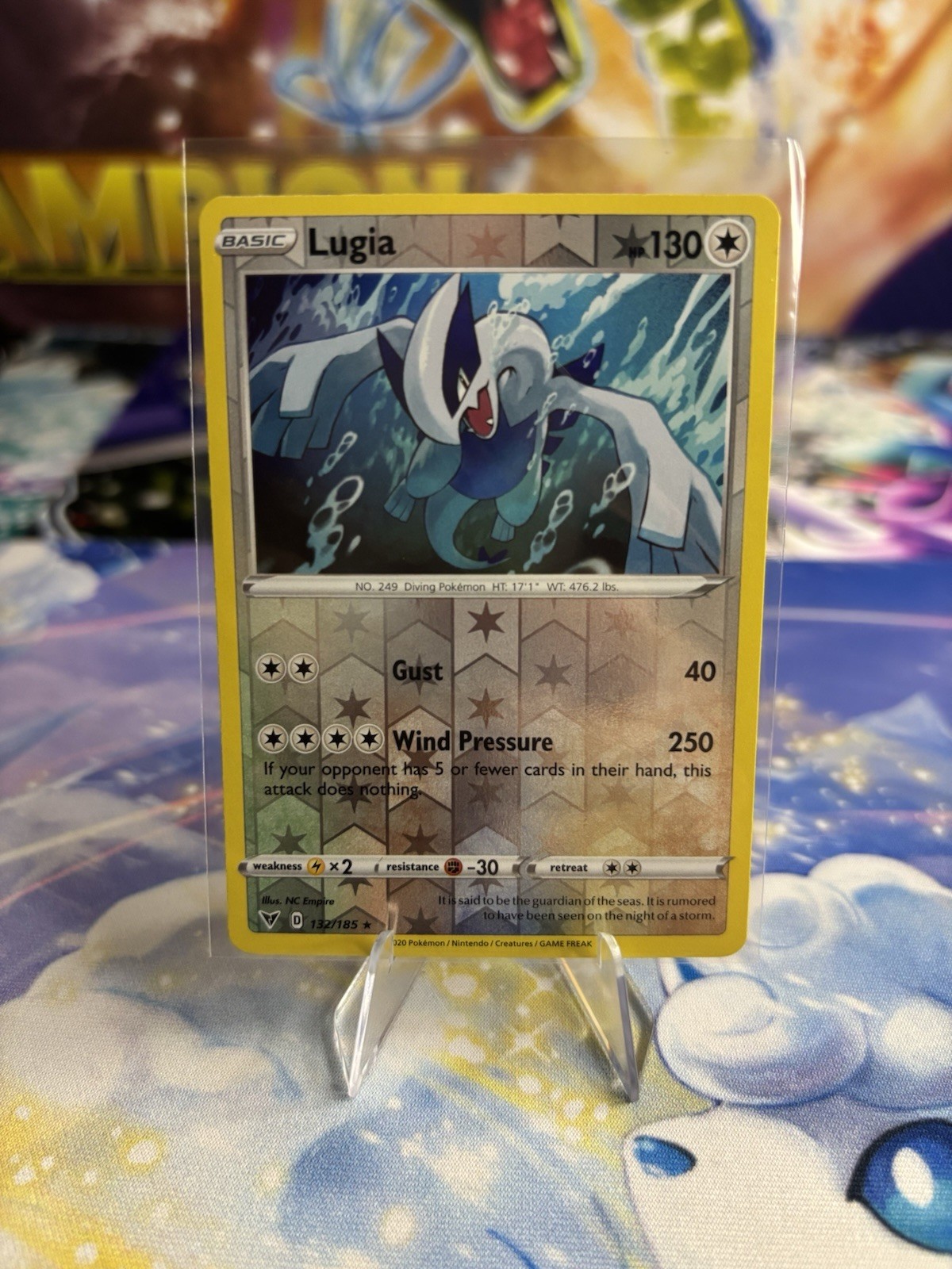 Lugia 132/185 Rare Reverse Holo SWSH Vivid Voltage 2020 NM-Mint