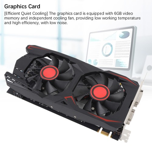 Graphics Card 6GB GDDR5 192BIT Double Fan PCIE 2.0 16X Slot Supports DVI VGA HD - Picture 2 of 22