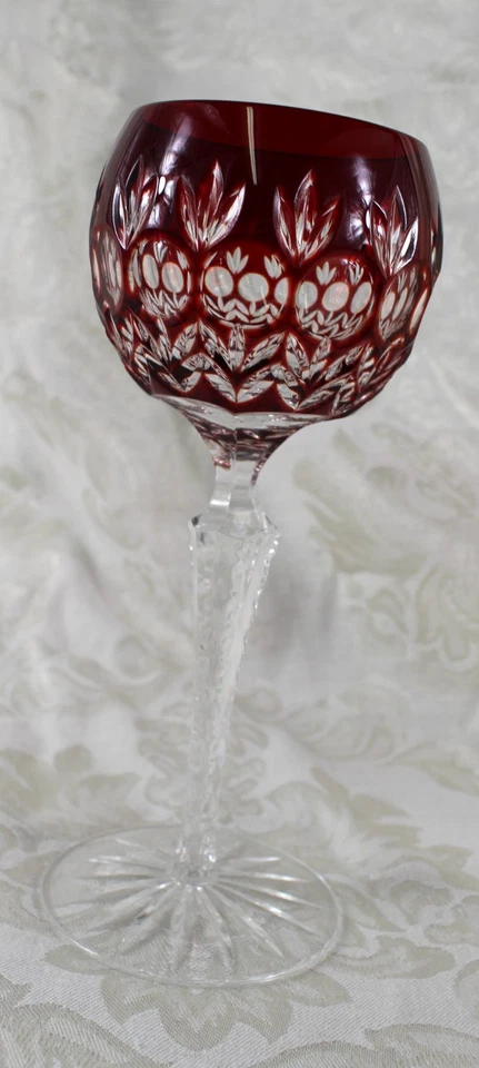 Juego de 3 copas de vino Ajka Crystal Arabella rojo corte a claro Foto 3 de 4