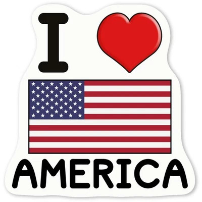 AZEEDA Adesivi decalcomania 'I Love America' (DW032483)