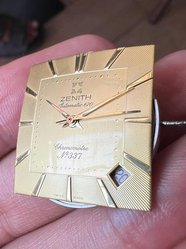 Zenith 670 Elite Automatic Slim Movement Dial Hands Running For Parts Or Repair - Picture 2 of 7