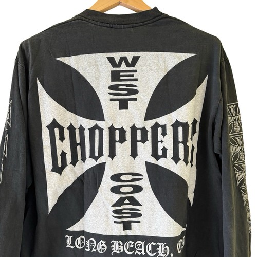Vintage West Coast Choppers Logo Long Beach Shirt Langarm Modern Reprint L - Bild 5 von 5