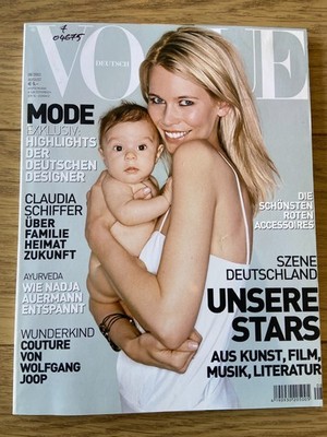 Vogue Germany   August 2003   Claudia Schiffer with Baby   Rare Intimate Cover