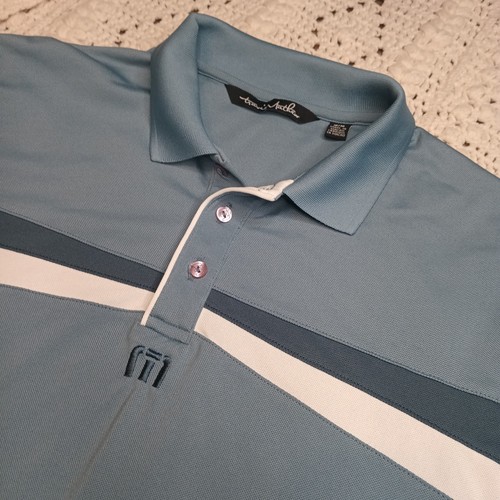Travis Mathew Polo Shirt Men M Ripley Chest Stripe Casual Golf Comfort Stretch - Picture 1 of 14