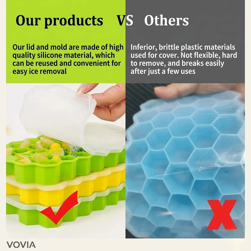 Honeycomb Ice Cube Tray with Lid - Middle Image 2