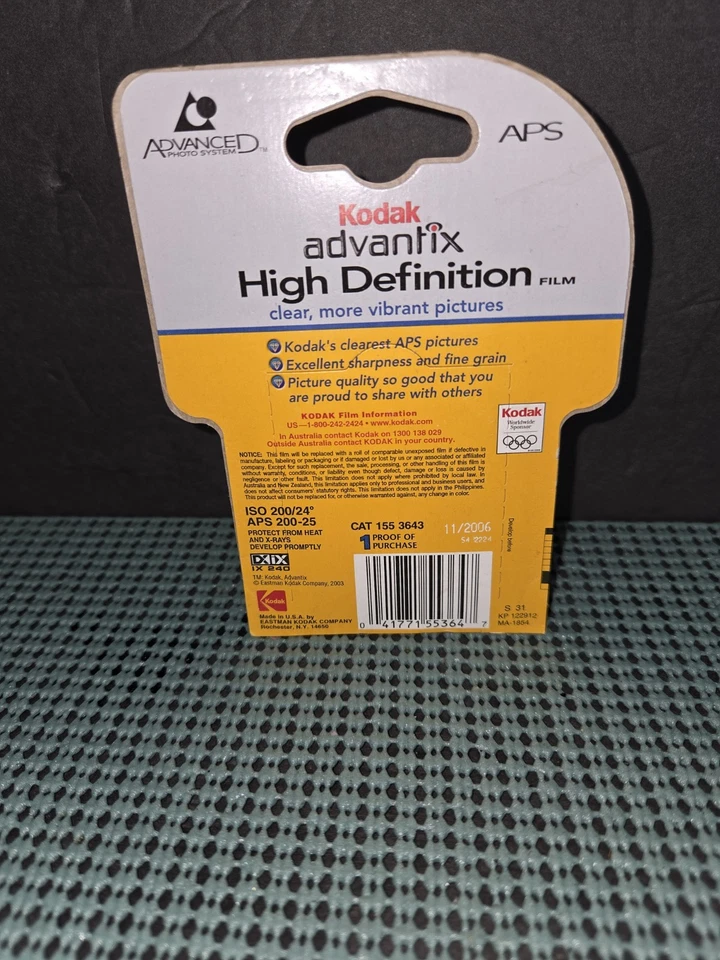 Kodak Advantix High Defination 200 25 Exposure Color Print,Film Exp. 11/06 - Image 2 of 2
